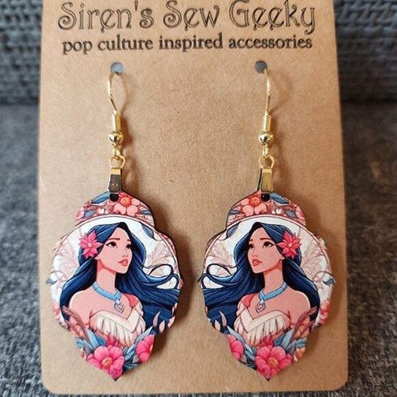 Disney Princess Pocahontas Floral Earrings - Picture 2 of 3